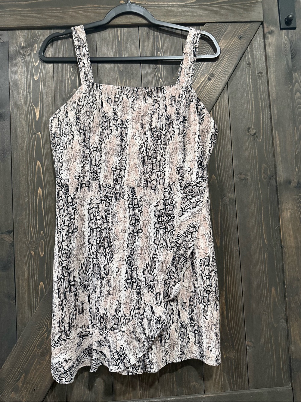 Snake-Print Sleeveless Romper in Neutral Tones